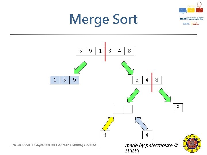 Merge Sort 5 1 5 9 1 3 9 4 8 3 4 8