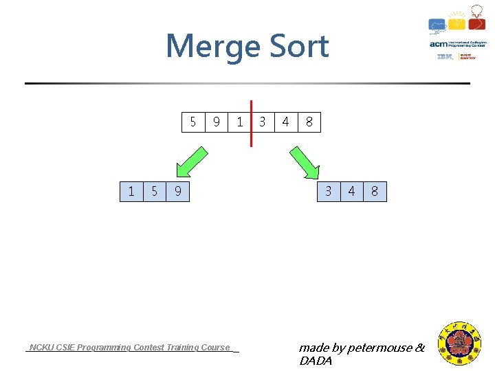 Merge Sort 5 1 5 9 9 NCKU CSIE Programming Contest Training Course 1