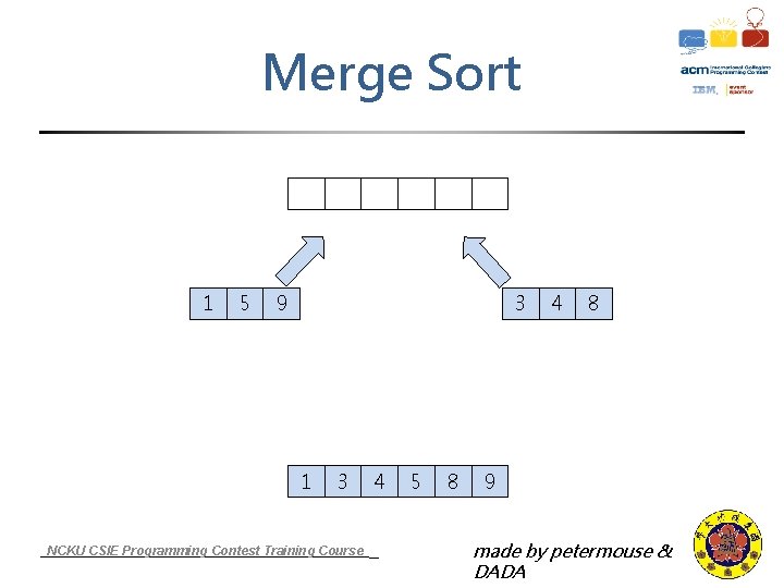 Merge Sort 1 5 3 9 1 3 NCKU CSIE Programming Contest Training Course