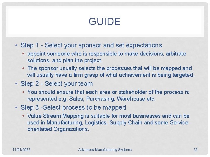 GUIDE • Step 1 - Select your sponsor and set expectations • appoint someone