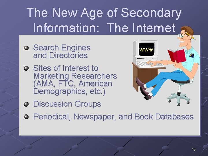 The New Age of Secondary Information: The Internet Search Engines and Directories www Sites