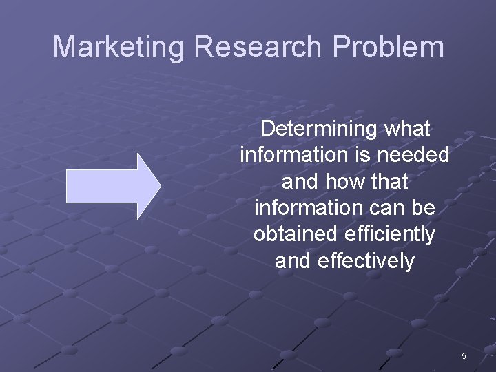 Marketing Research Problem Determining what information is needed and how that information can be