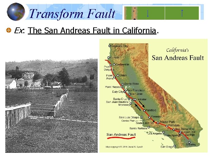 Transform Fault Ex: The San Andreas Fault in California. Transform Fault Ex: The San Andreas Fault in California.