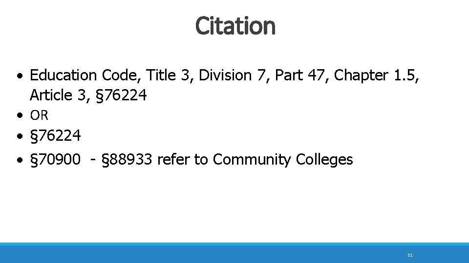 Citation Education Code, Title 3, Division 7, Part 47, Chapter 1. 5, Article 3,