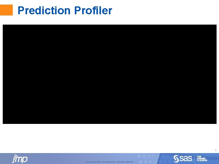 Prediction Profiler 5 Copyright © 2010, SAS Institute Inc. All rights reserved. 