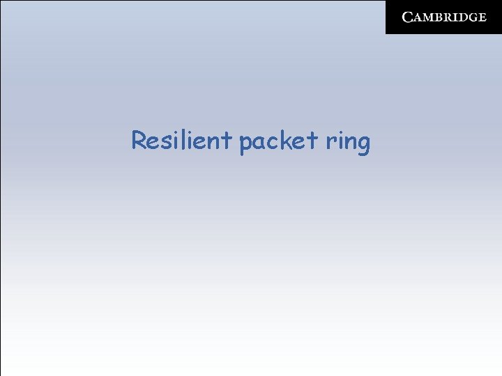 Resilient packet ring 