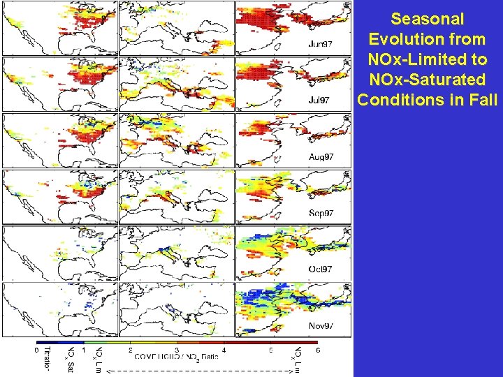 Seasonal Evolution from NOx-Limited to NOx-Saturated Conditions in Fall 