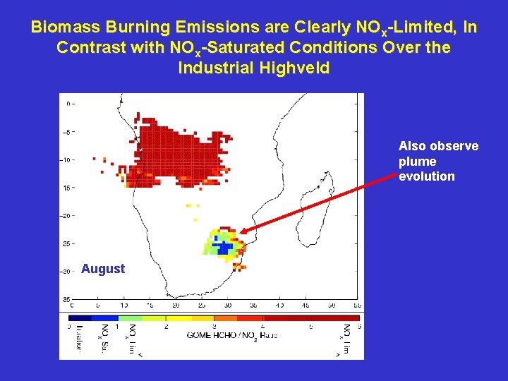 Biomass Burning Emissions are Clearly NOx-Limited, In Contrast with NOx-Saturated Conditions Over the Industrial
