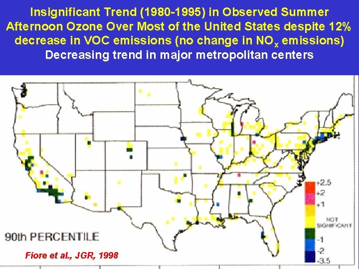 Insignificant Trend (1980 -1995) in Observed Summer Afternoon Ozone Over Most of the United