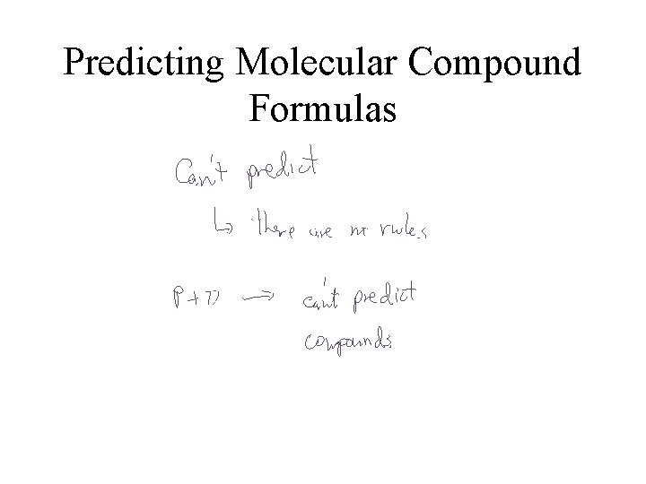 Predicting Molecular Compound Formulas 