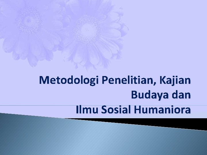 Metodologi Penelitian, Kajian Budaya dan Ilmu Sosial Humaniora 