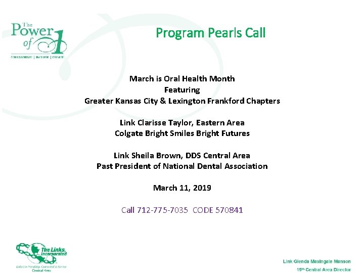 Program Pearls Call March is Oral Health Month Featuring Greater Kansas City & Lexington