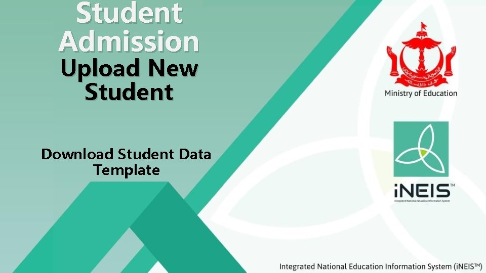 Student Admission Upload New Student Download Student Data Template 