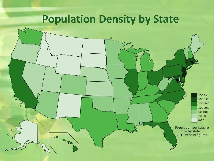 Population Density by State 