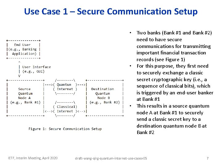 Use Case 1 – Secure Communication Setup • Two banks (Bank #1 and Bank Use Case 1 – Secure Communication Setup • Two banks (Bank #1 and Bank