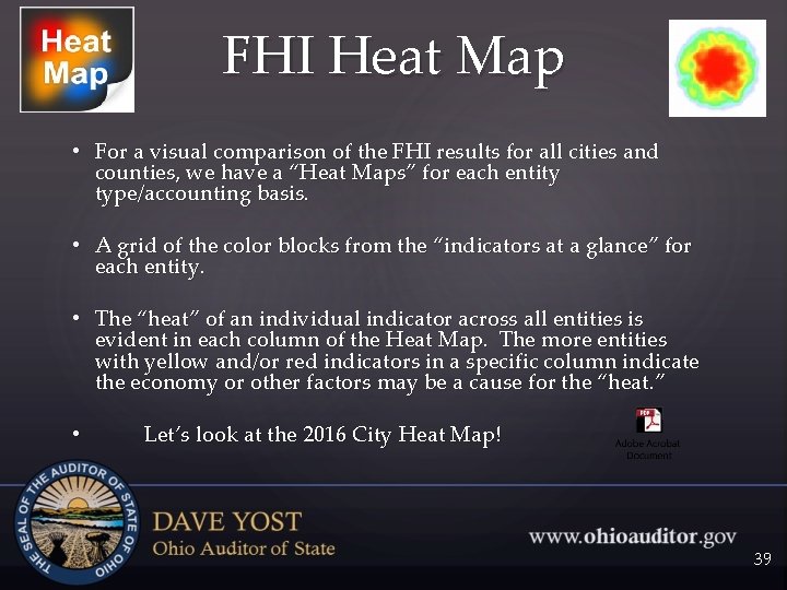 FHI Heat Map • For a visual comparison of the FHI results for all