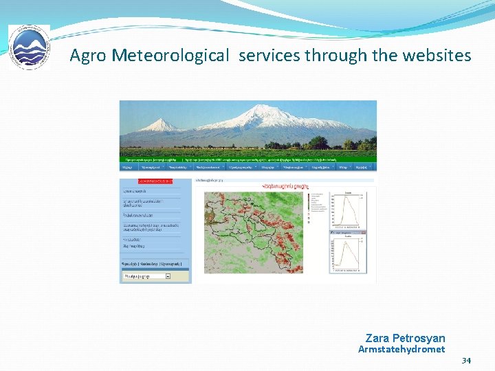 Agro Meteorological services through the websites Zara Petrosyan Armstatehydromet 34 