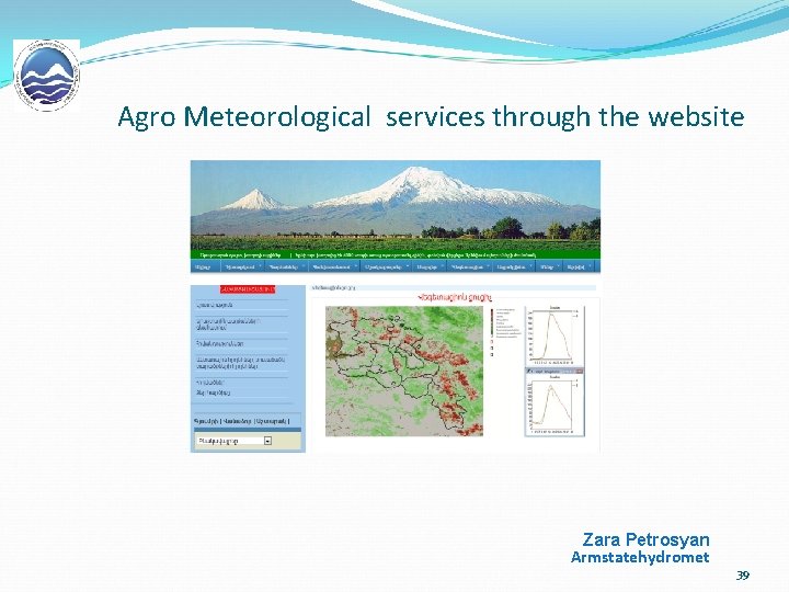 Agro Meteorological services through the website Zara Petrosyan Armstatehydromet 39 