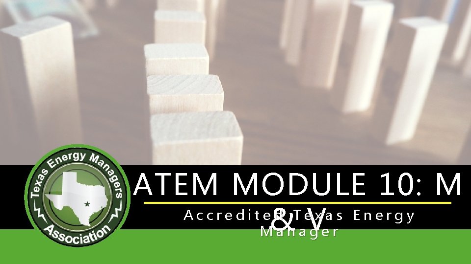 ATEM MODULE 10: M Accredited Texas Energy M& a n a. V ger 