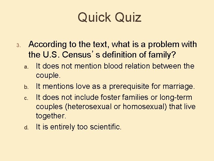 Quick Quiz According to the text, what is a problem with the U. S.