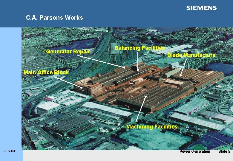 C. A. Parsons Works Generator Repair Balancing Facilities Blade Manufacture Main Office Block Machining