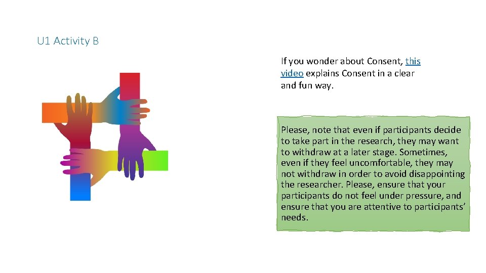 U 1 Activity B If you wonder about Consent, this video explains Consent in