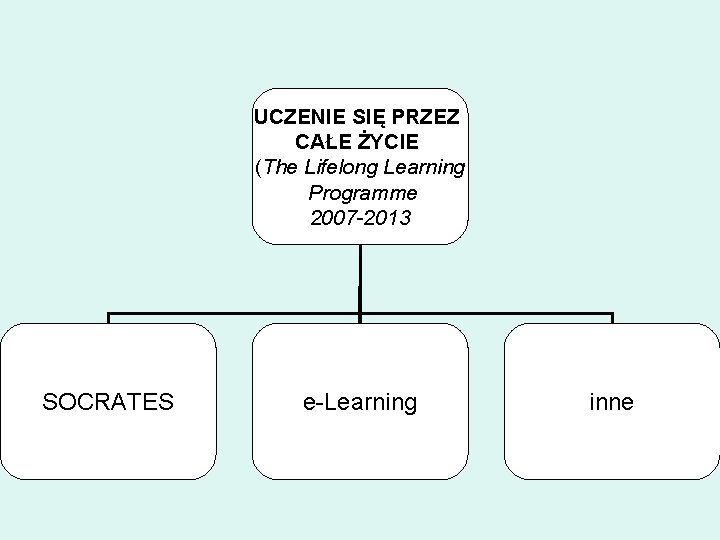 UCZENIE SIĘ PRZEZ CAŁE ŻYCIE (The Lifelong Learning Programme 2007 -2013 SOCRATES e-Learning inne