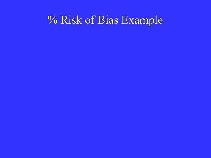 % Risk of Bias Example 