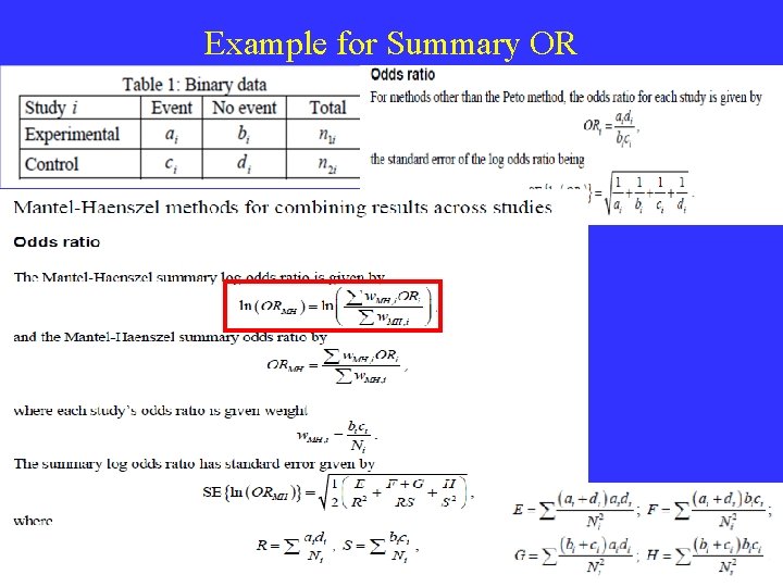 Example for Summary OR 