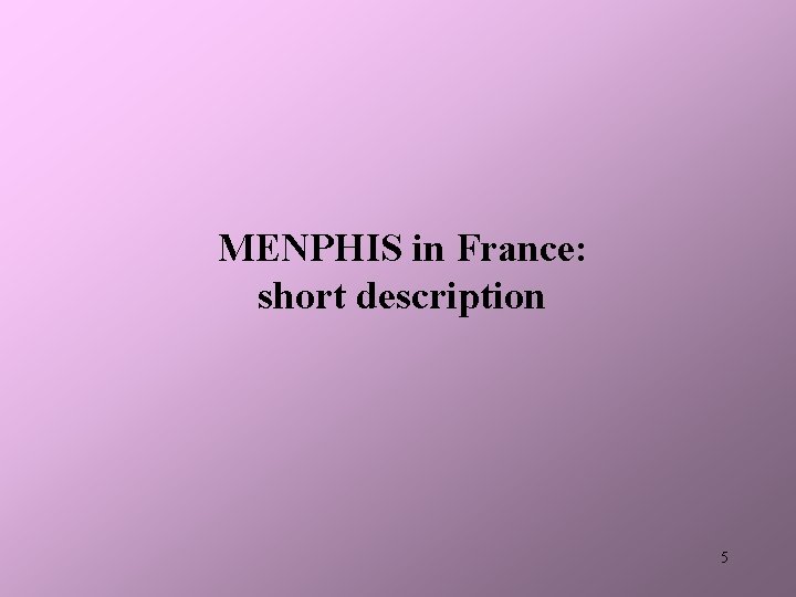 MENPHIS in France: short description 5 