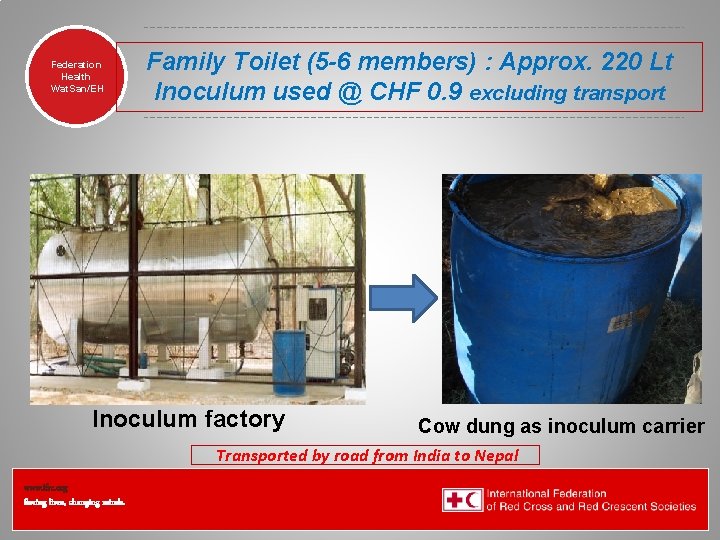 Federation Health Wat. San/EH Family Toilet (5 -6 members) : Approx. 220 Lt Inoculum
