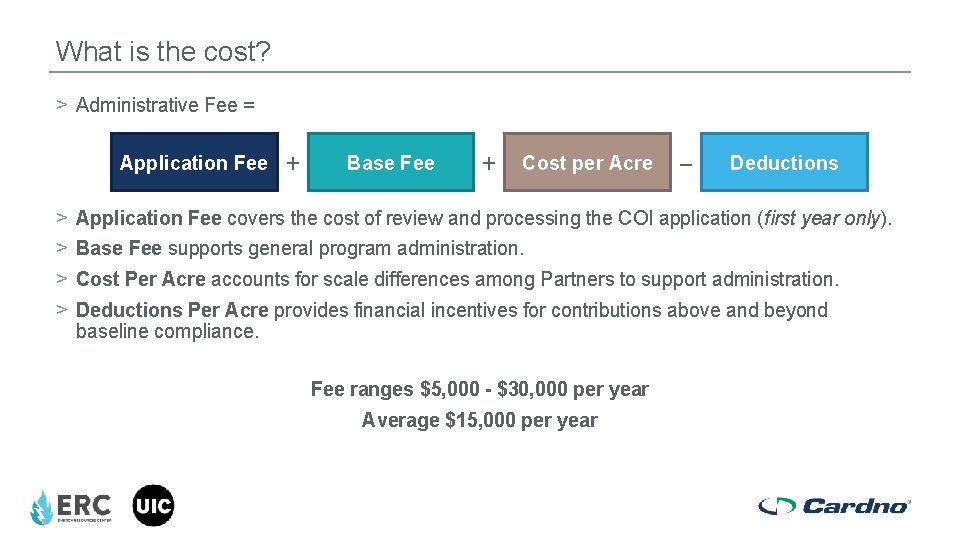 What is the cost? > Administrative Fee = Application Fee > > + Base