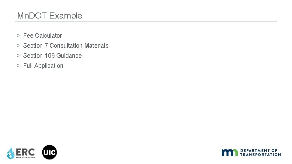 Mn. DOT Example > Fee Calculator > Section 7 Consultation Materials > Section 106