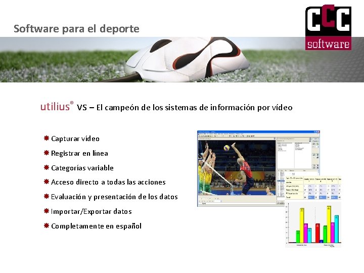Software para el deporte utilius® vs – El campeón de los sistemas de información