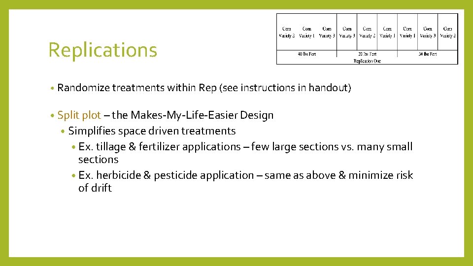 NUTS BOLTS Designing an onfarm research experiment Sam