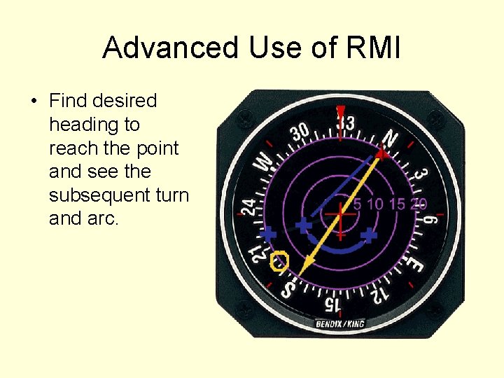 Advanced Use of RMI • Find desired heading to reach the point and see