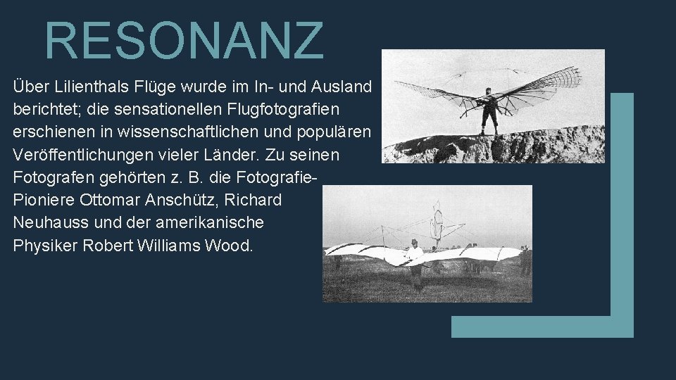 RESONANZ Über Lilienthals Flüge wurde im In- und Ausland berichtet; die sensationellen Flugfotografien erschienen
