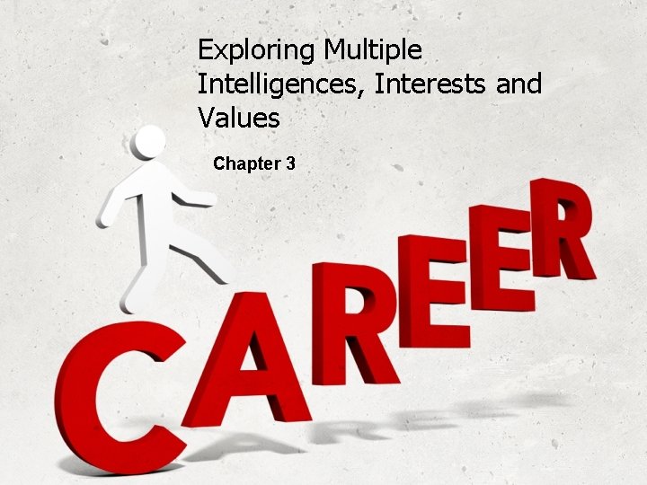 Exploring Multiple Intelligences, Interests and Values Chapter 3 