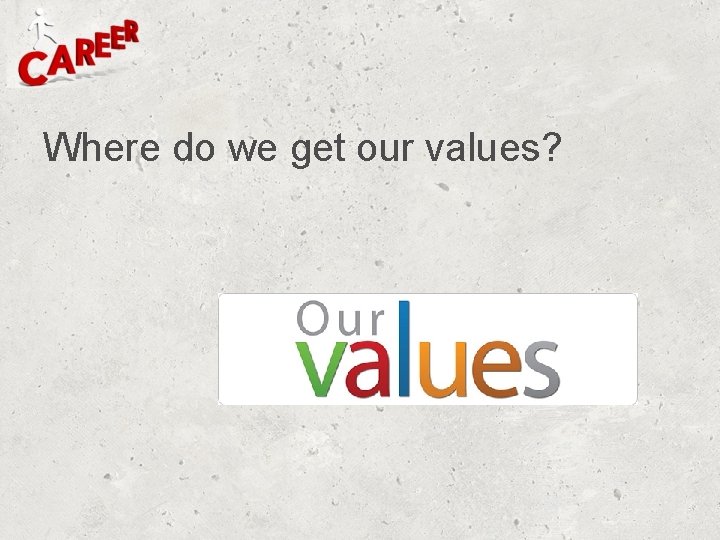 Where do we get our values? 