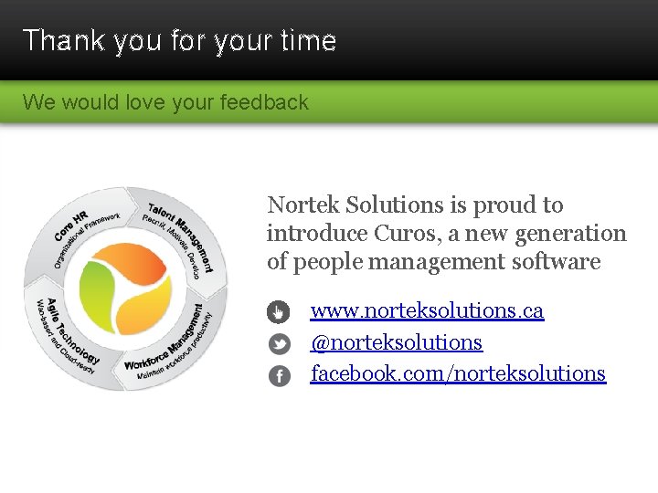 Thank you for your time We would love your feedback Nortek Solutions is proud