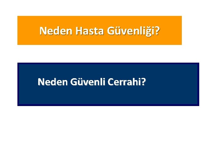 Neden Hasta Güvenliği? Neden Güvenli Cerrahi? 