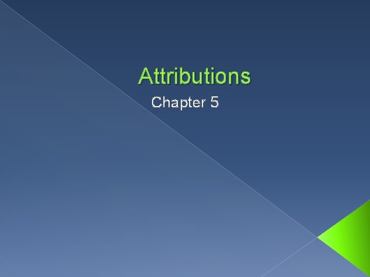 Attributions Chapter 5 