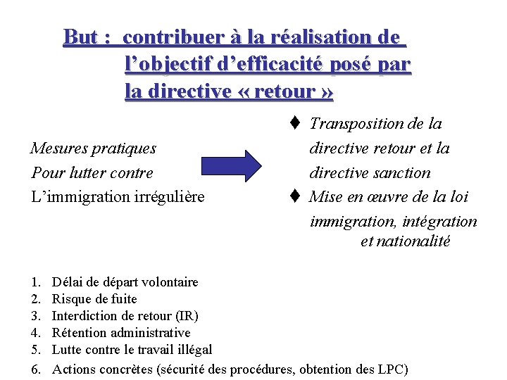 But : contribuer à la réalisation de l’objectif d’efficacité posé par la directive «