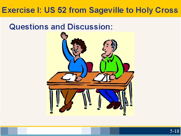 Exercise I: US 52 from Sageville to Holy Cross Questions and Discussion: 5 -18