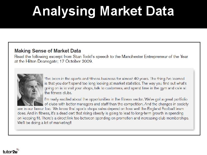 Analysing Market Data 