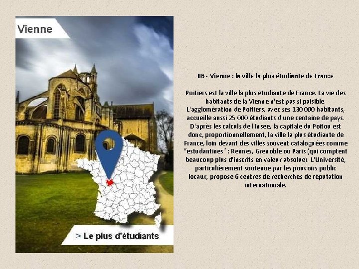 86 - Vienne : la ville la plus étudiante de France Poitiers est la