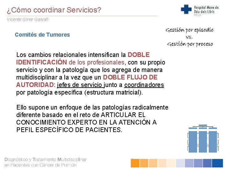 ¿Cómo coordinar Servicios? Vicente Giner Galvañ Comités de Tumores Los cambios relacionales intensifican la