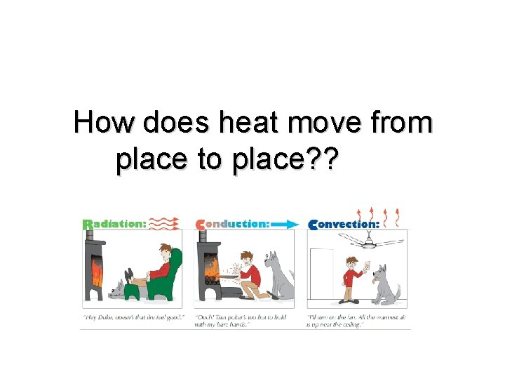 How does heat move from place to place? ? 
