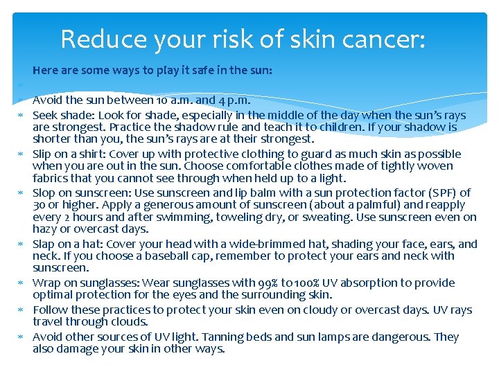 Reduce your risk of skin cancer: Here are some ways to play it safe