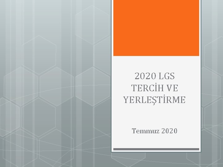 2020 LGS TERCİH VE YERLEŞTİRME Temmuz 2020 